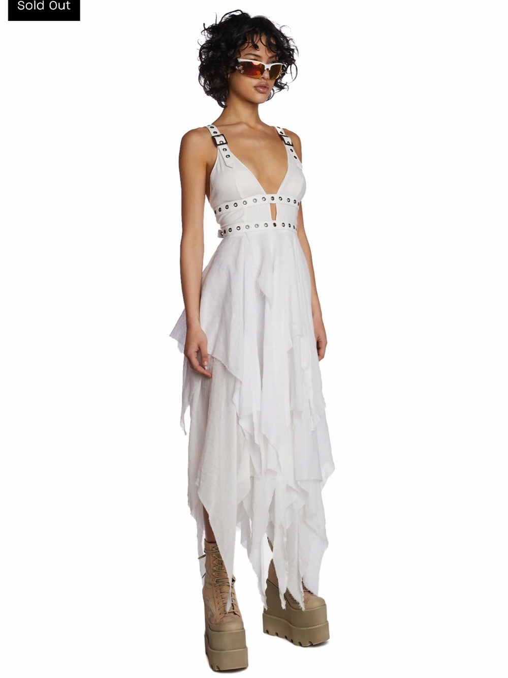 Darker Wave Echo Handkerchief Midi Dress Dolls Kill NWT Sz Medium